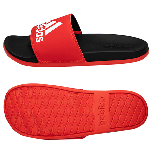 adidas slippers red and black